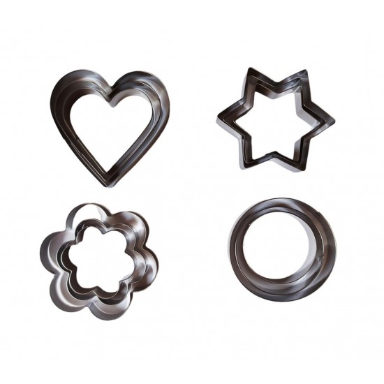 Set 12 forme decupatoare, Forme pentru biscuiti, Turta dulce, 5.5 cm, 307COF Set 12 forme decupatoare, Forme pentru biscuiti, Turta dulce, 5.5 cm, 307COF
