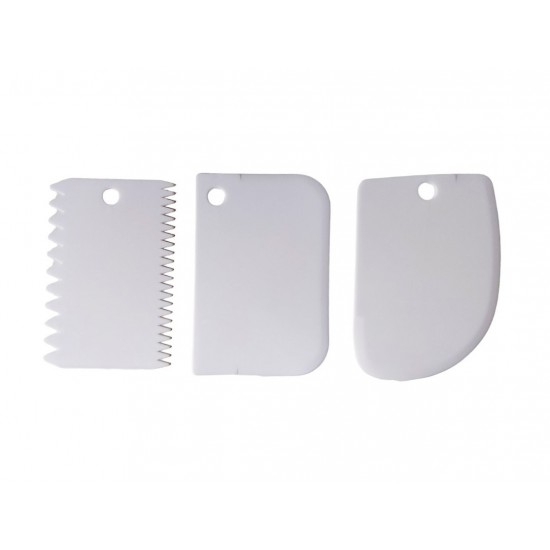 Set 3 Spatule flexibile pentru Ornare torturi, Alb, 11 cm, 323COF-2 Set 3 Spatule flexibile pentru Ornare torturi, Alb, 11 cm, 323COF-2
