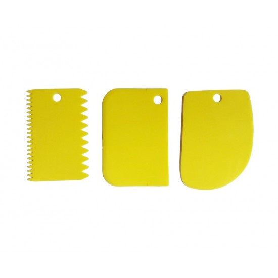 Set 3 Spatule flexibile pentru Ornare torturi, Galben, 11 cm, 323COF-3 Set 3 Spatule flexibile pentru Ornare torturi, Galben, 11 cm, 323COF-3