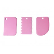 Set 3 Spatule flexibile pentru Ornare torturi, Roz, 11 cm, 323COF Set 3 Spatule flexibile pentru Ornare torturi, Roz, 11 cm, 323COF