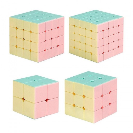 Set Cub Magic MoYu Meilong, 2x2, 3x3, 4x4, 5x5, Macaron Stickerless, 474CUB-1