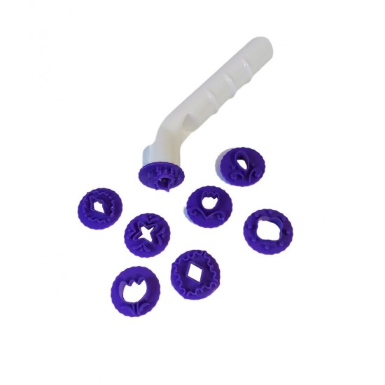Set decupatoare Fondant, 9  piese, pentru cofetarie si patiserie, Mov, 368COF