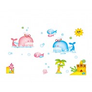 Sticker decorativ, Animale marine, 130 cm, 786STK