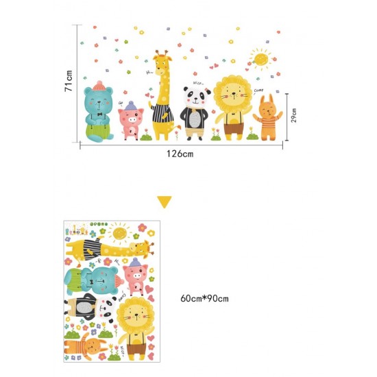 Sticker decorativ, Animalute, 126 cm, 804STK
