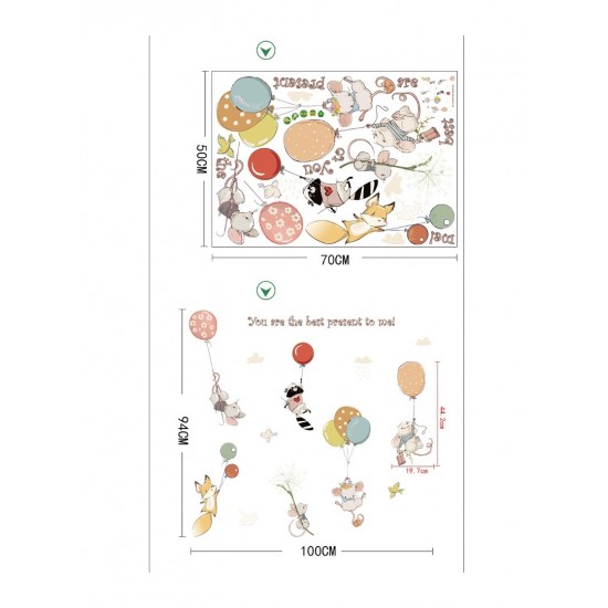 Sticker decorativ, Animalute, Baloane, 100 cm, 727STK