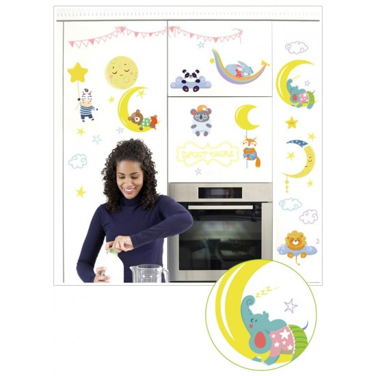 Sticker decorativ, Animalute, Sweet dreams, 79 cm, 725STK