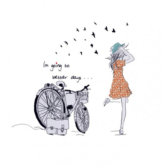 Sticker decorativ, Bicicleta, Better days, 95 cm, 708STK
