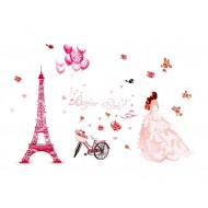 Sticker decorativ, Bonjour Paris, 130 cm, 782STK