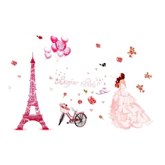 Sticker decorativ, Bonjour Paris, 130 cm, 782STK Sticker decorativ, Bonjour Paris, 130 cm, 782STK