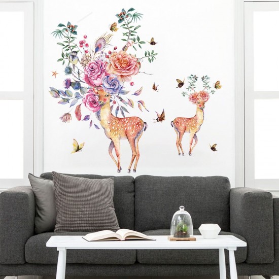 Sticker decorativ, Caprioare, Flori, 95 cm, 788STK Sticker decorativ, Caprioare, Flori, 95 cm, 788STK
