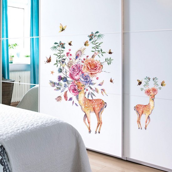 Sticker decorativ, Caprioare, Flori, 95 cm, 788STK Sticker decorativ, Caprioare, Flori, 95 cm, 788STK