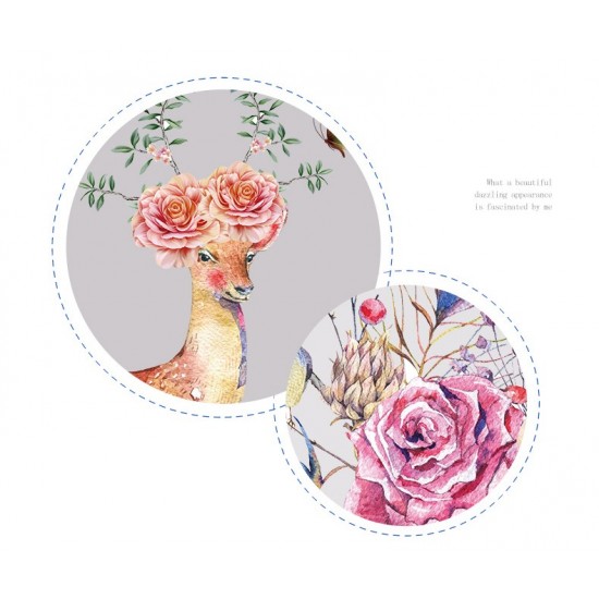 Sticker decorativ, Caprioare, Flori, 95 cm, 788STK Sticker decorativ, Caprioare, Flori, 95 cm, 788STK