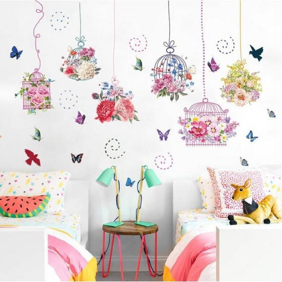 Sticker decorativ, Colivii cu flori, 150 cm, 776STK