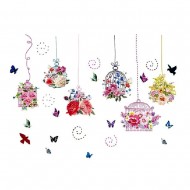 Sticker decorativ, Colivii cu flori, 150 cm, 776STK