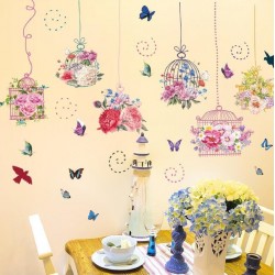 Sticker decorativ, Colivii cu flori, 150 cm, 776STK