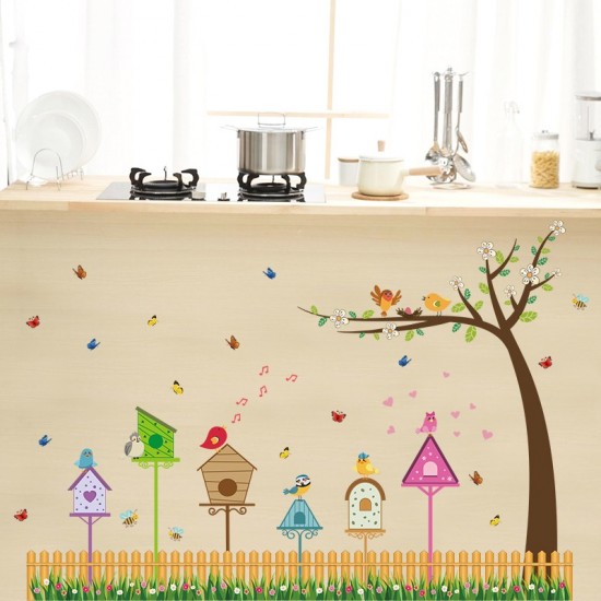 Sticker decorativ, Colivii cu pasari si fluturi, 85 cm, 752STK Sticker decorativ, Colivii cu pasari si fluturi, 85 cm, 752STK