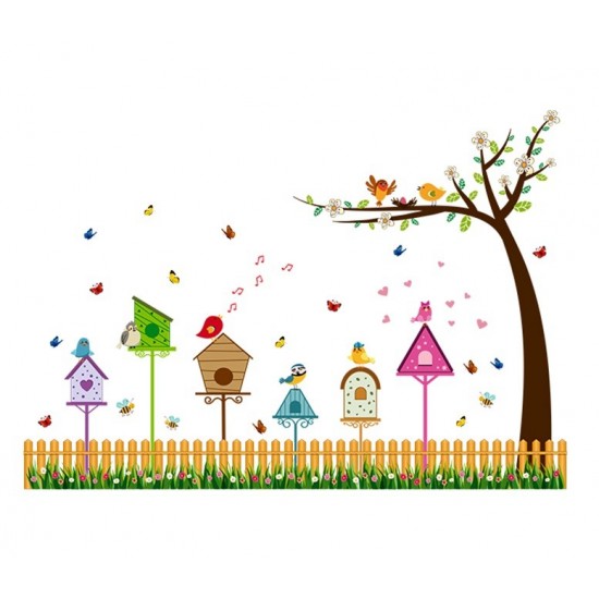 Sticker decorativ, Colivii cu pasari si fluturi, 85 cm, 752STK Sticker decorativ, Colivii cu pasari si fluturi, 85 cm, 752STK