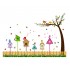 Sticker decorativ, Colivii cu pasari si fluturi, 85 cm, 752STK