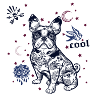 Sticker decorativ, Cool Dog, Old school, 77 cm, 726STK Sticker decorativ, Cool Dog, Old school, 77 cm, 726STK