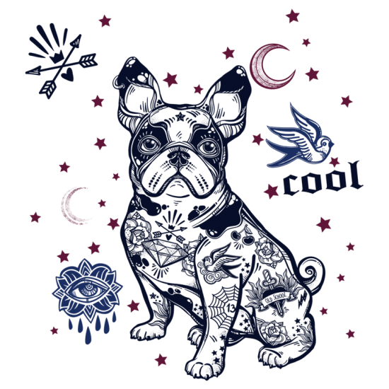 Sticker decorativ, Cool Dog, Old school, 77 cm, 726STK