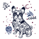 Sticker decorativ, Cool Dog, Old school, 77 cm, 726STK