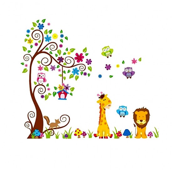 Sticker decorativ, Copacul cu animale, 180 cm, 754STK Sticker decorativ, Copacul cu animale, 180 cm, 754STK
