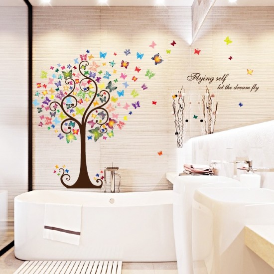 Sticker decorativ, Copacul cu fluturi, 130 cm, 799STK Sticker decorativ, Copacul cu fluturi, 130 cm, 799STK