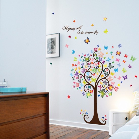 Sticker decorativ, Copacul cu fluturi, 130 cm, 799STK Sticker decorativ, Copacul cu fluturi, 130 cm, 799STK