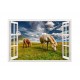 Sticker decorativ, Fereastra 3D, Cai, 85 cm, 615STK