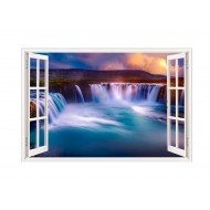 Sticker decorativ, Fereastra 3D, Cascada, 85 cm, 562STK