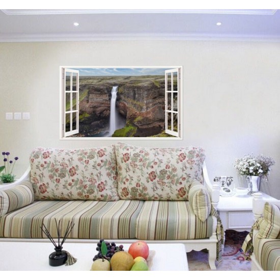 Sticker decorativ, Fereastra 3D, Cascada, 85 cm, 563STK Sticker decorativ, Fereastra 3D, Cascada, 85 cm, 563STK