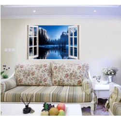 Sticker decorativ, Fereastra 3D, Lac, 85 cm, 538STK