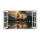 Sticker decorativ, Fereastra 3D, Lac, 85 cm, 542STK