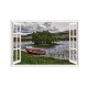 Sticker decorativ, Fereastra 3D, Lac, 85 cm, 606STK