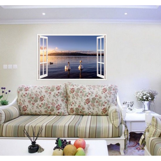Sticker decorativ, Fereastra 3D, Ocean, 85 cm, 555STK