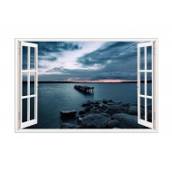Sticker decorativ, Fereastra 3D, Ocean, 85 cm, 556STK