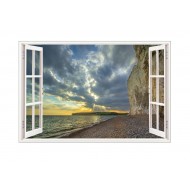 Sticker decorativ, Fereastra 3D, Ocean, 85 cm, 589STK