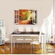Sticker decorativ, Fereastra 3D, Padure, 85 cm, 540STK