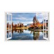 Sticker decorativ, Fereastra 3D, Peisaj de munte, 85 cm, 580STK