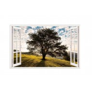 Sticker decorativ, Fereastra 3D, Pom, 85 cm, 632STK