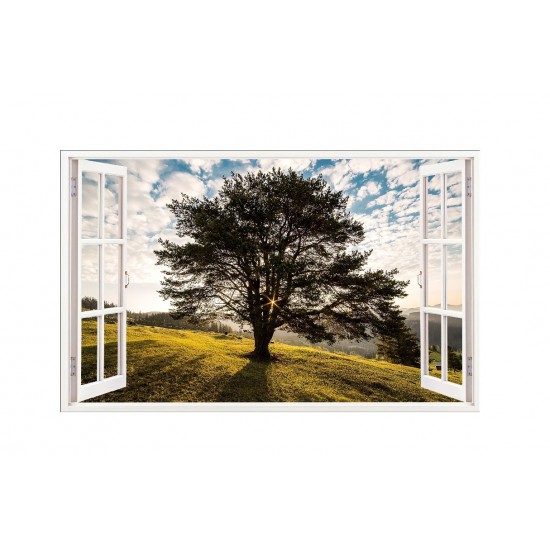 Sticker decorativ, Fereastra 3D, Pom, 85 cm, 632STK