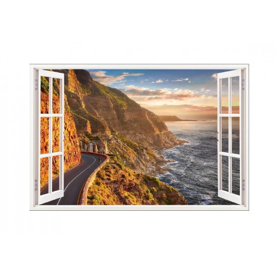 Sticker decorativ, Fereastra 3D, Sosea, 85 cm, 661STK