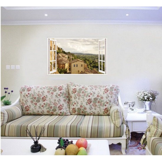 Sticker decorativ, Fereastra 3D, Toscana, 85 cm, 670STK