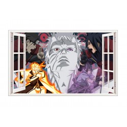 Sticker decorativ, Ferestra 3D, Uchiha-Uzumaki, 85 cm, 1017STK