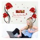 Sticker decorativ, Flori Anthurium rosii, 147 cm, 742STK