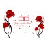 Sticker decorativ, Flori Anthurium rosii, 147 cm, 742STK