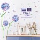 Sticker decorativ, Flori albastre cu 2 rame foto, 145 cm, 795STK
