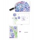 Sticker decorativ, Flori albastre cu 2 rame foto, 145 cm, 795STK