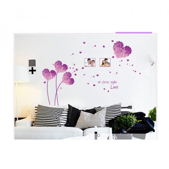 Sticker decorativ, Flori mov, 125 cm, 703STK