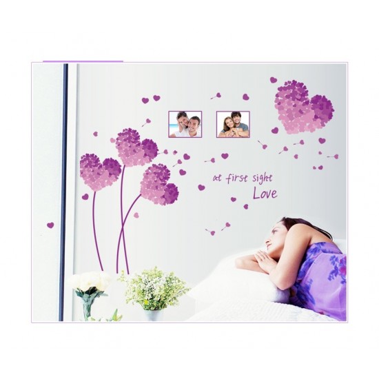 Sticker decorativ, Flori mov, 125 cm, 703STK